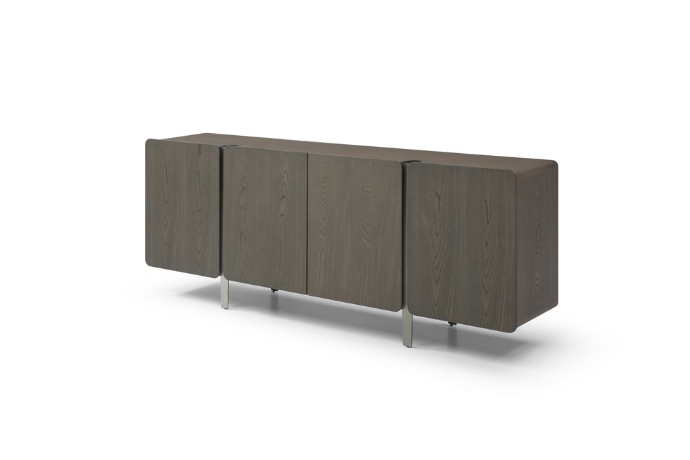 79" Ash Gray Wood Panels Sideboard