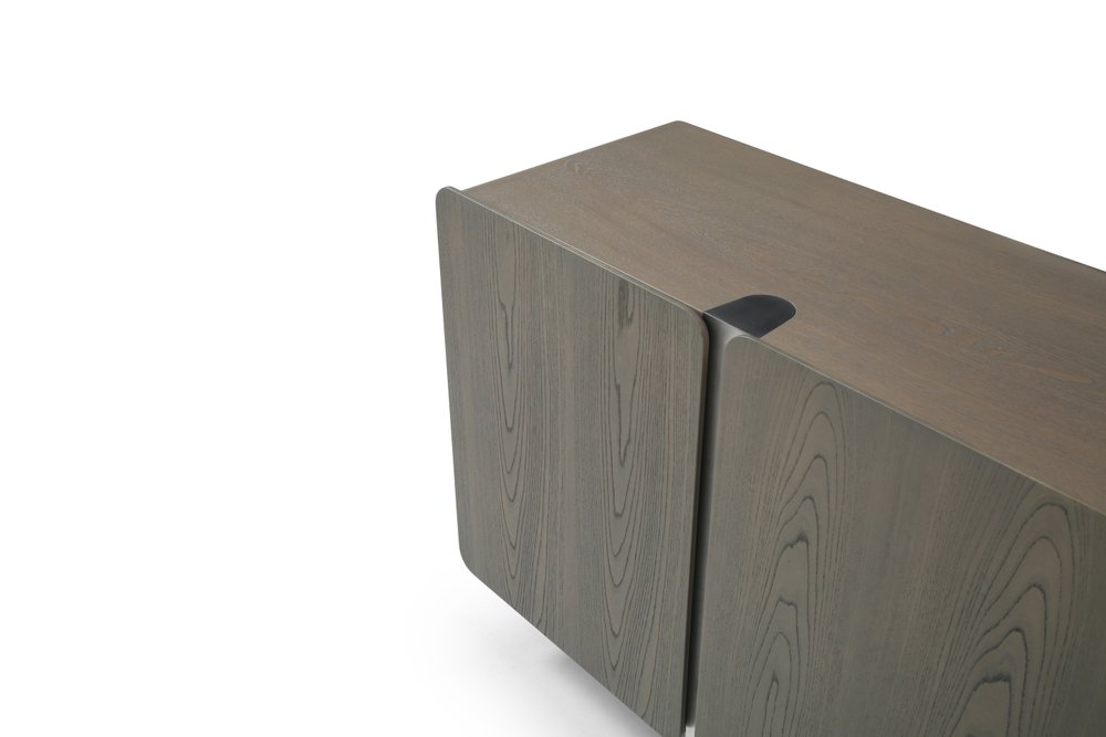 79" Ash Gray Wood Panels Sideboard