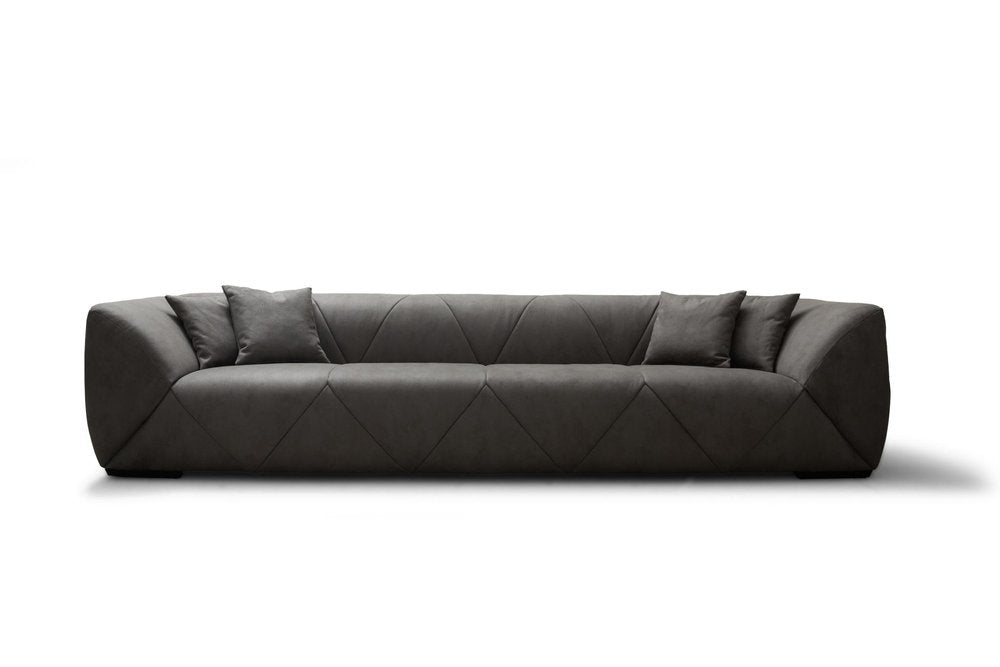 126" Dark Gray Nubuck Leather Sectional Sofa