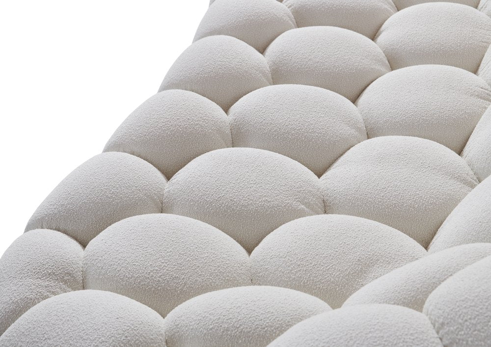 105" White Curved Bubble Sofa