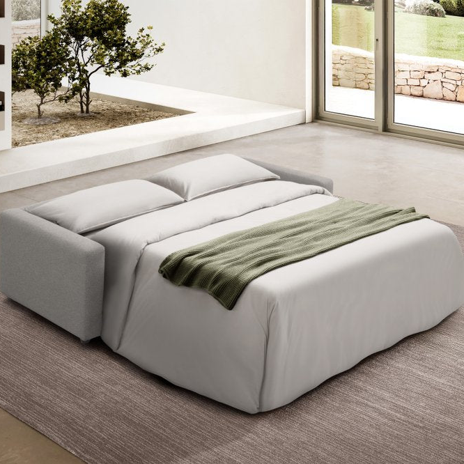81" Light Gray Fabric Sleeper Sofa