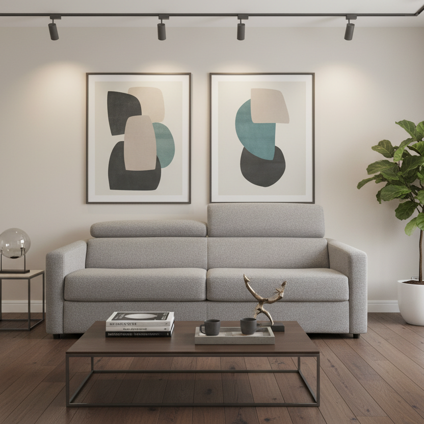 81" Light Gray Fabric Sleeper Sofa