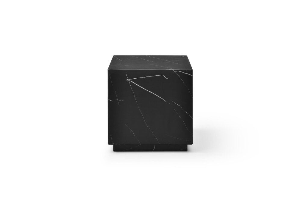 20" Black Marble Square Block End Table