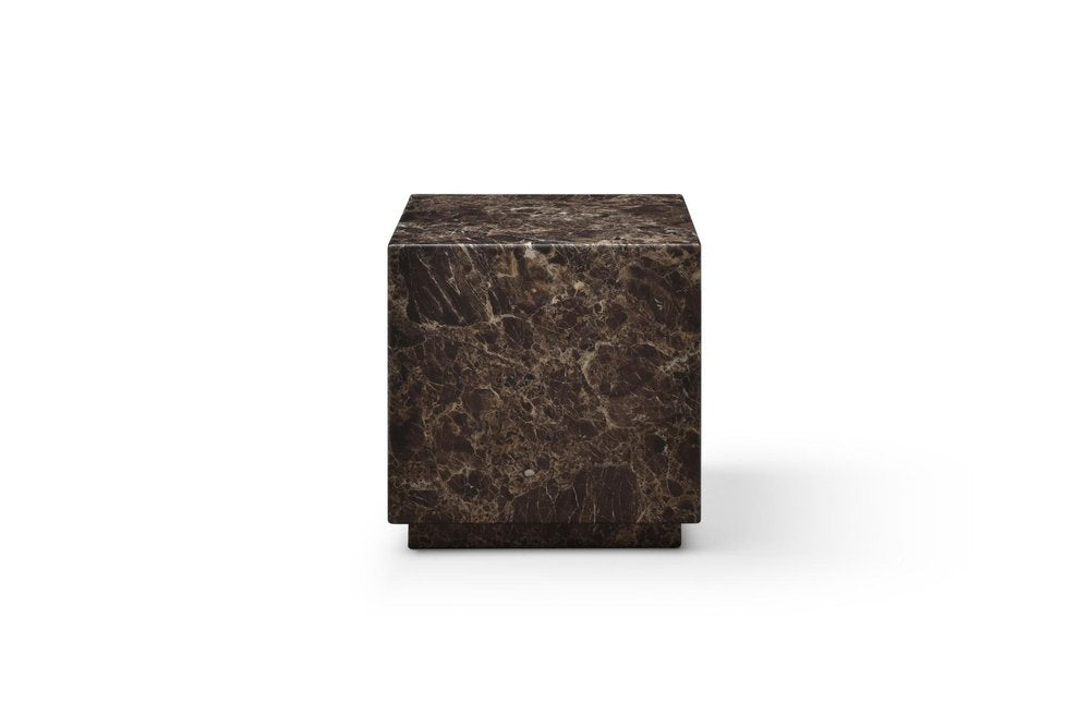 20" Black Marble Square Block End Table