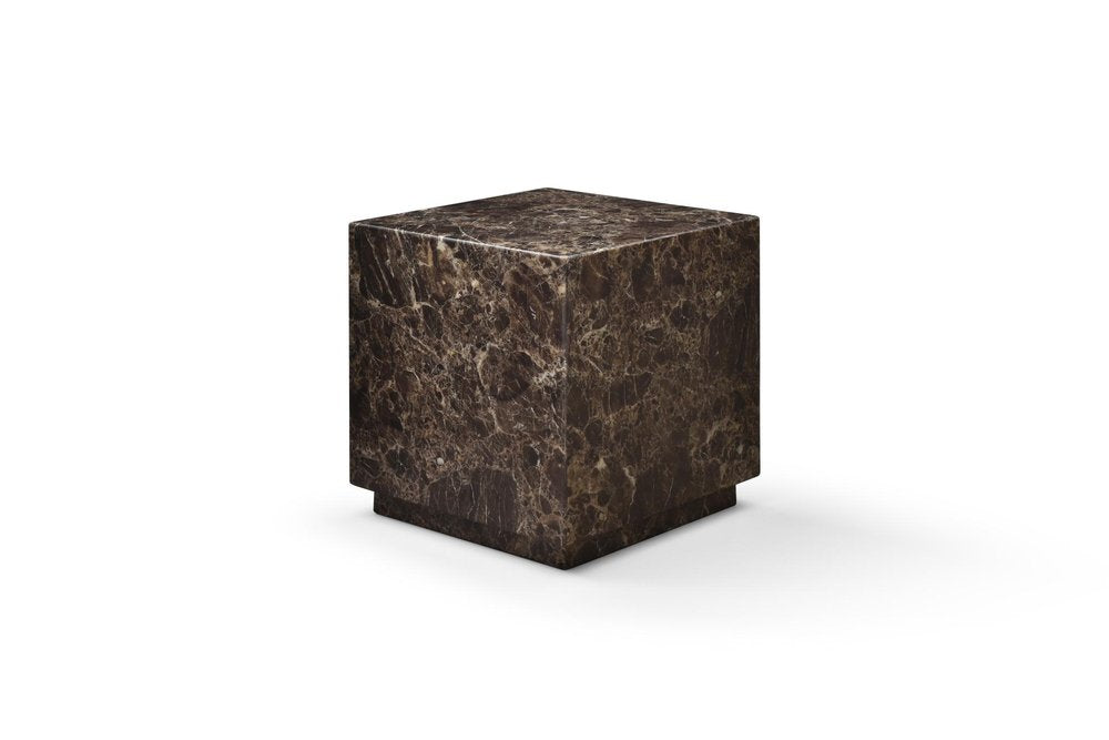 20" Black Marble Square Block End Table