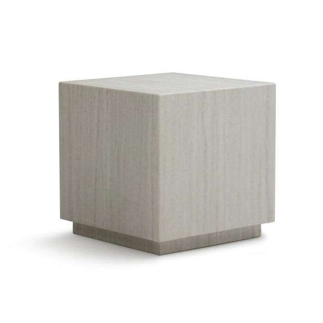 20" Black Marble Square Block End Table