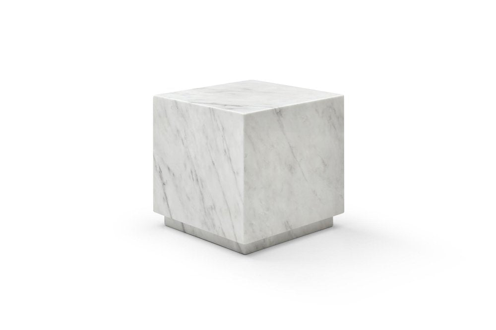 20" Black Marble Square Block End Table