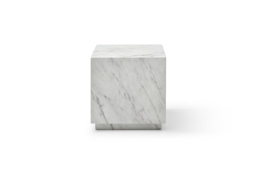 20" Black Marble Square Block End Table