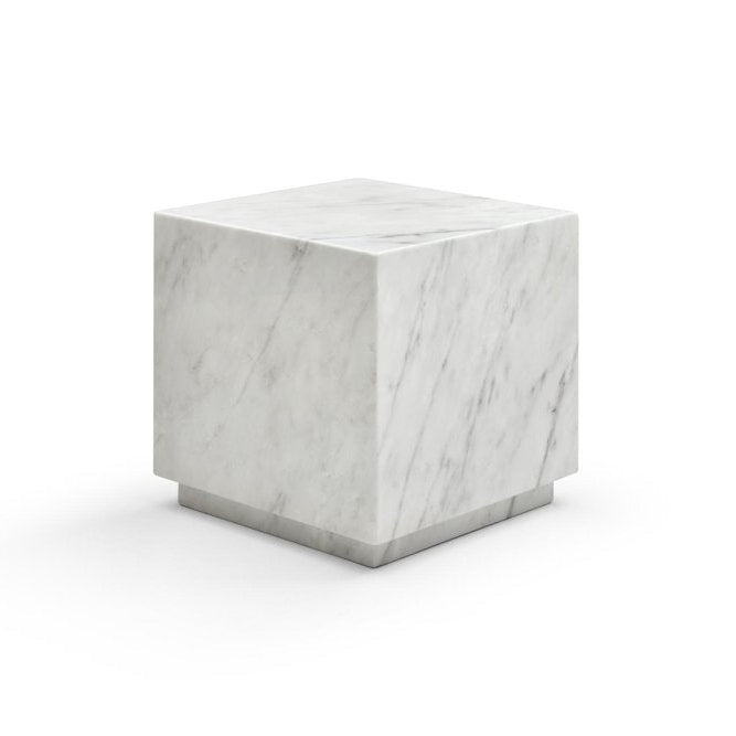 20" Black Marble Square Block End Table
