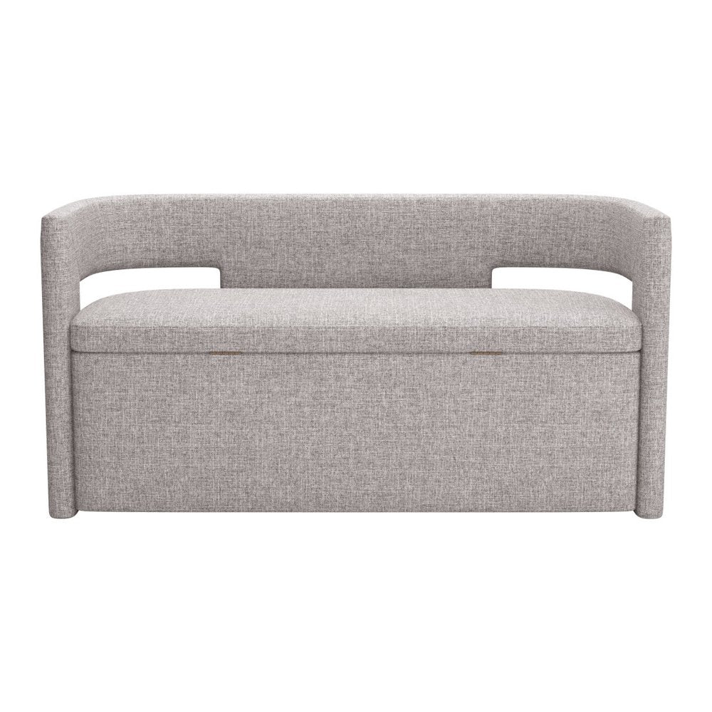 55" Gray Flip Top Storage Bench
