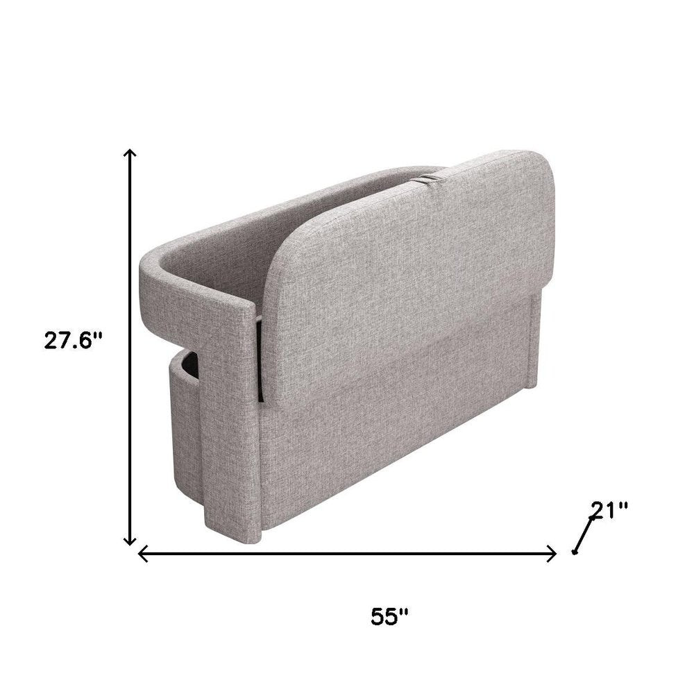 55" Gray Flip Top Storage Bench