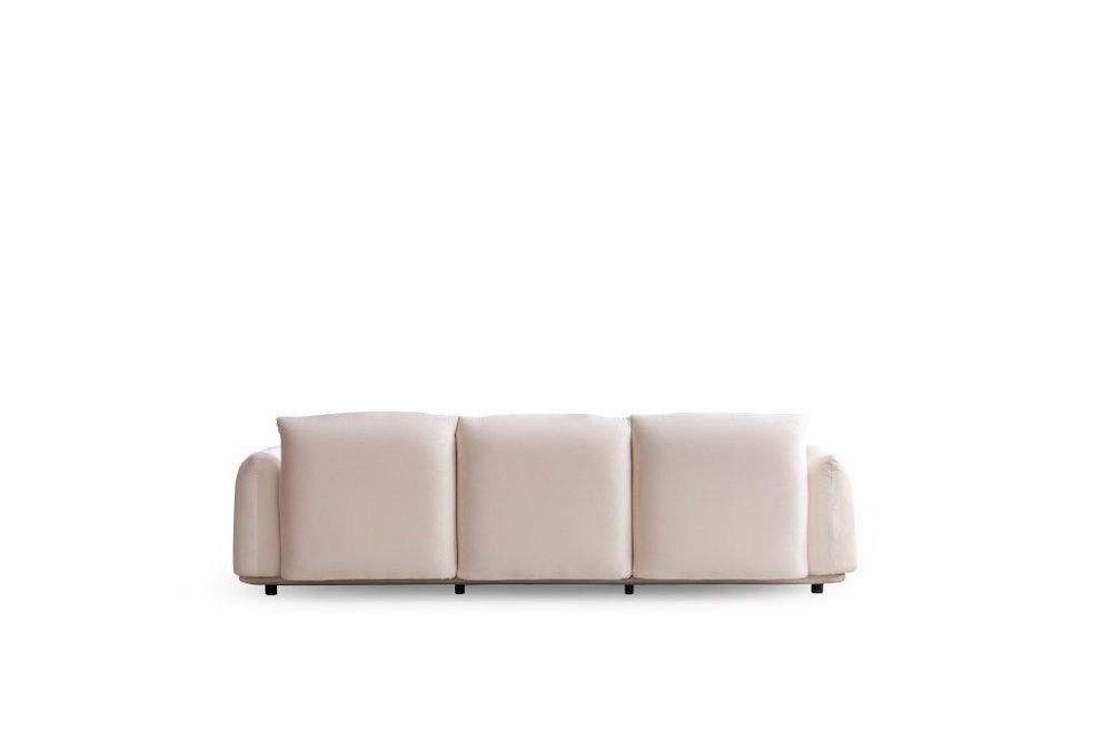 98" White Velvet Pillow Sofa