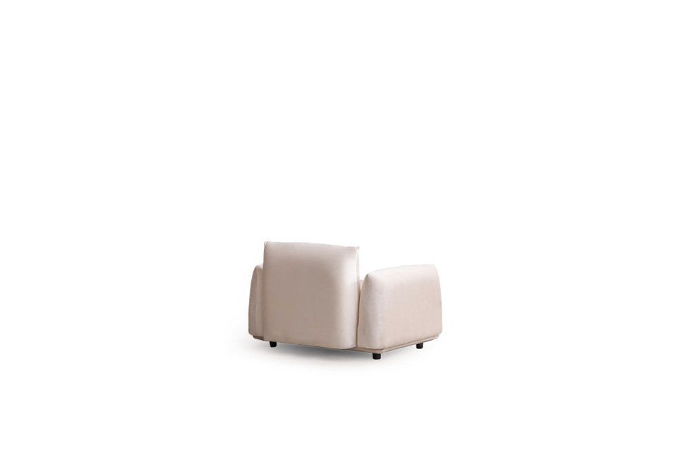 47" White Velvet Pillow Armchair