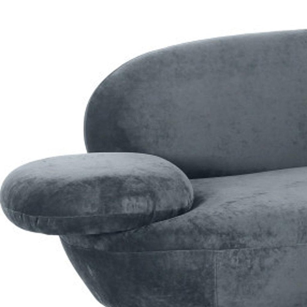 104" Gray Retro Velvet Sofa