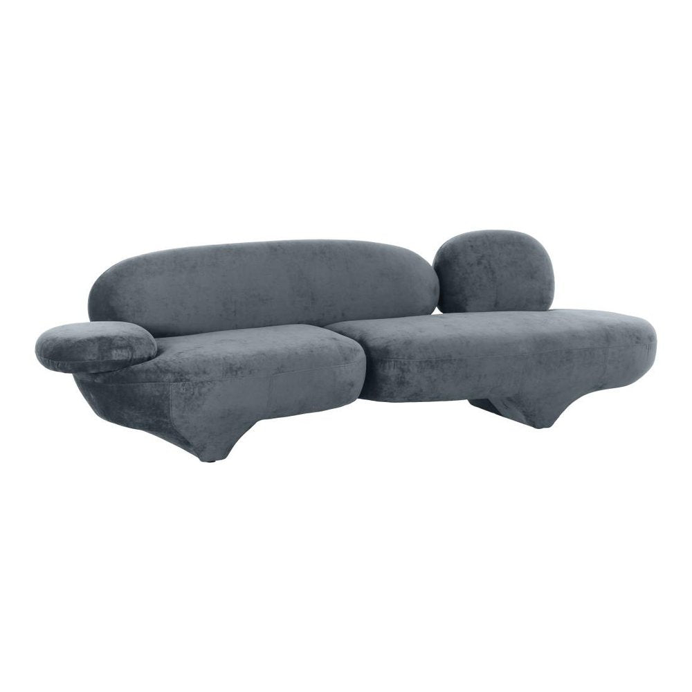 104" Gray Retro Velvet Sofa
