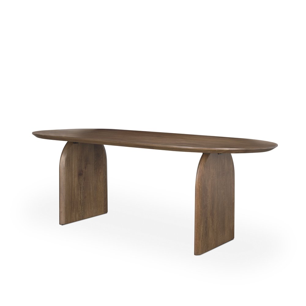 87" Modern Double Pedestal Wood Dining Table