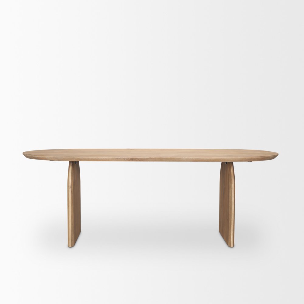 87" Modern Double Pedestal Wood Dining Table