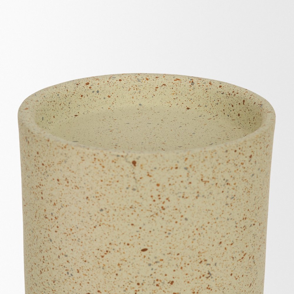 13" Beige Metal Modern Votive Candle Holder