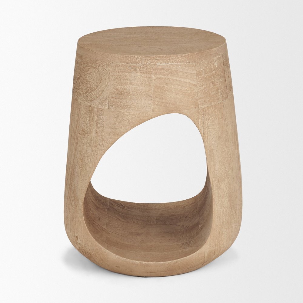 18" Wood Abstract Free-Form End Table