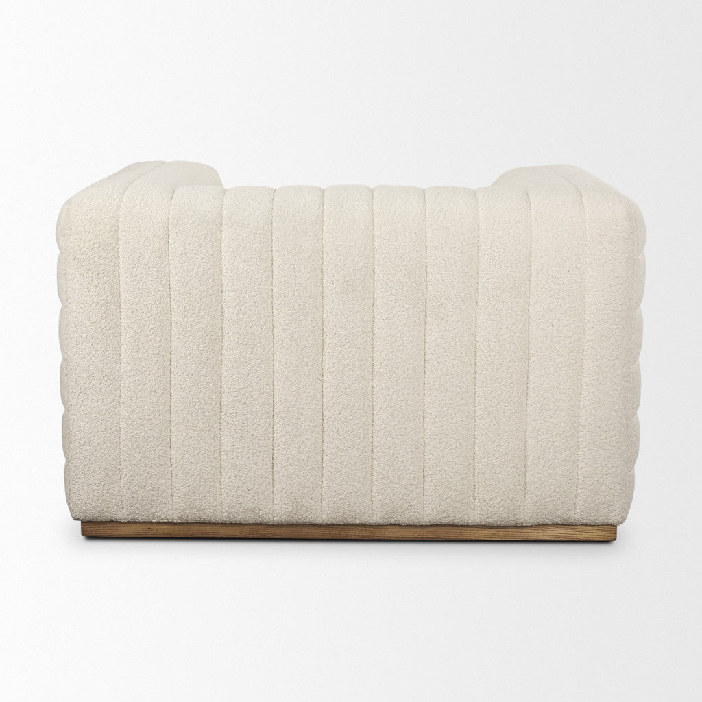 38" Cream Vertical Tufted Scandinavian Tuxedo Chair
