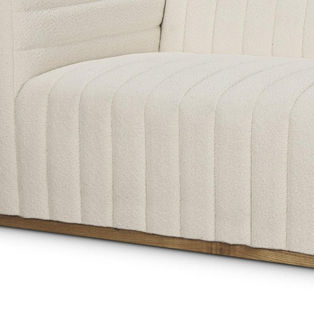 86" Cream Bouclé Tufted Scandinavian Tuxedo Sofa