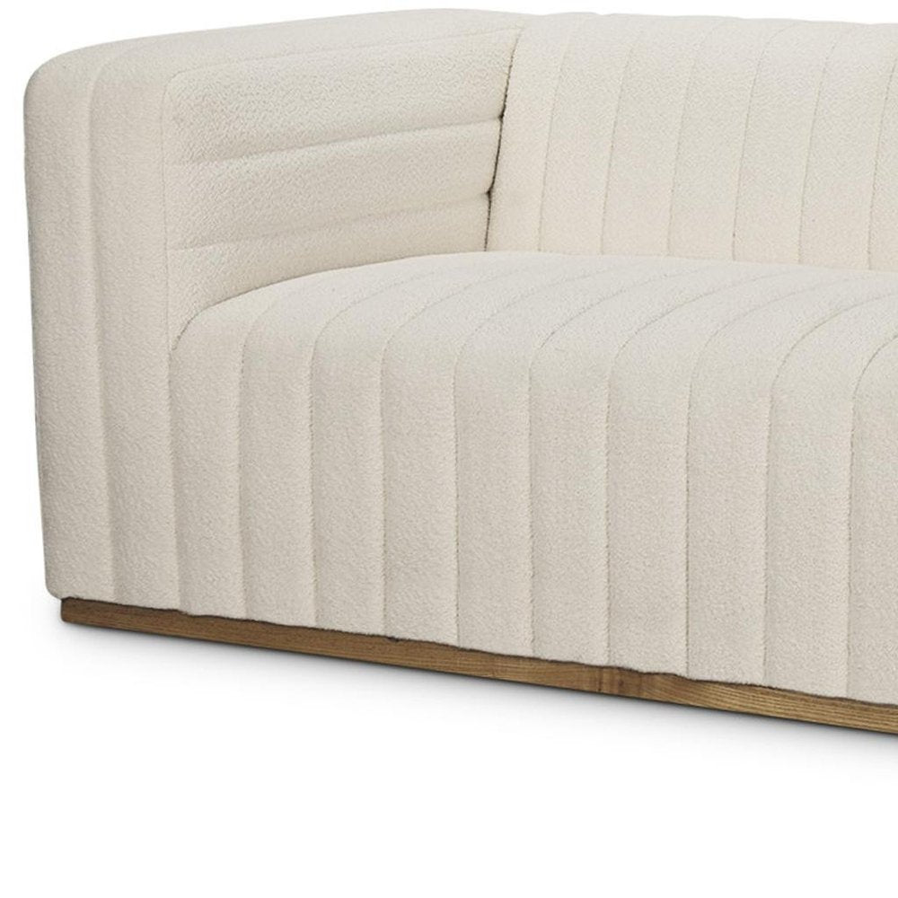 86" Cream Bouclé Tufted Scandinavian Tuxedo Sofa