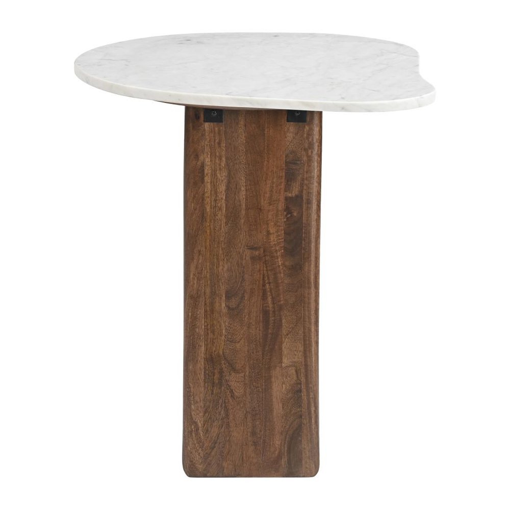22" Walnut Marble Free Form End Table