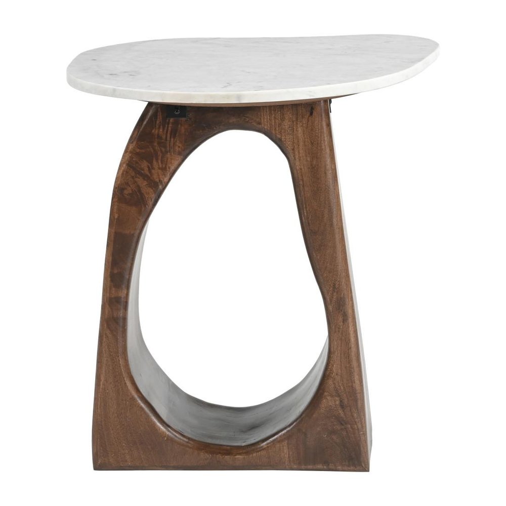 22" Walnut Marble Free Form End Table