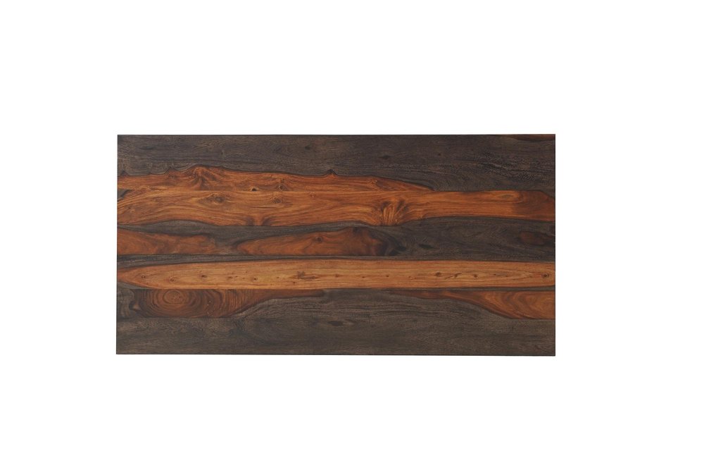 51" Dark Brown Sheesham Pedestal Coffee Table