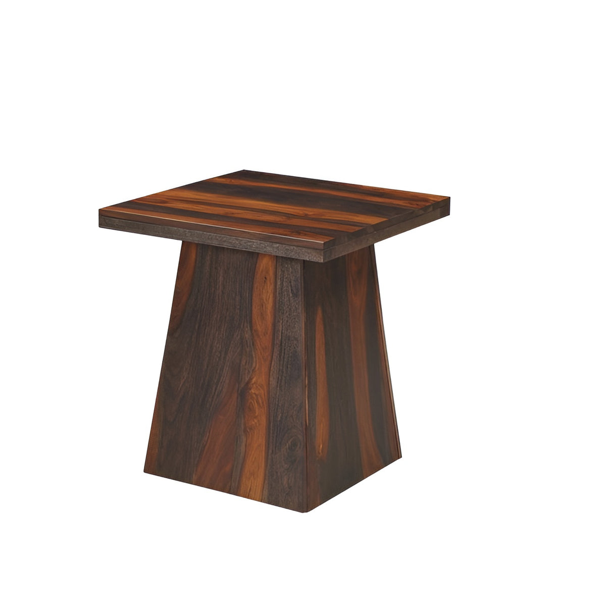 23" Dark Brown Sheesham Pedestal Coffee Table