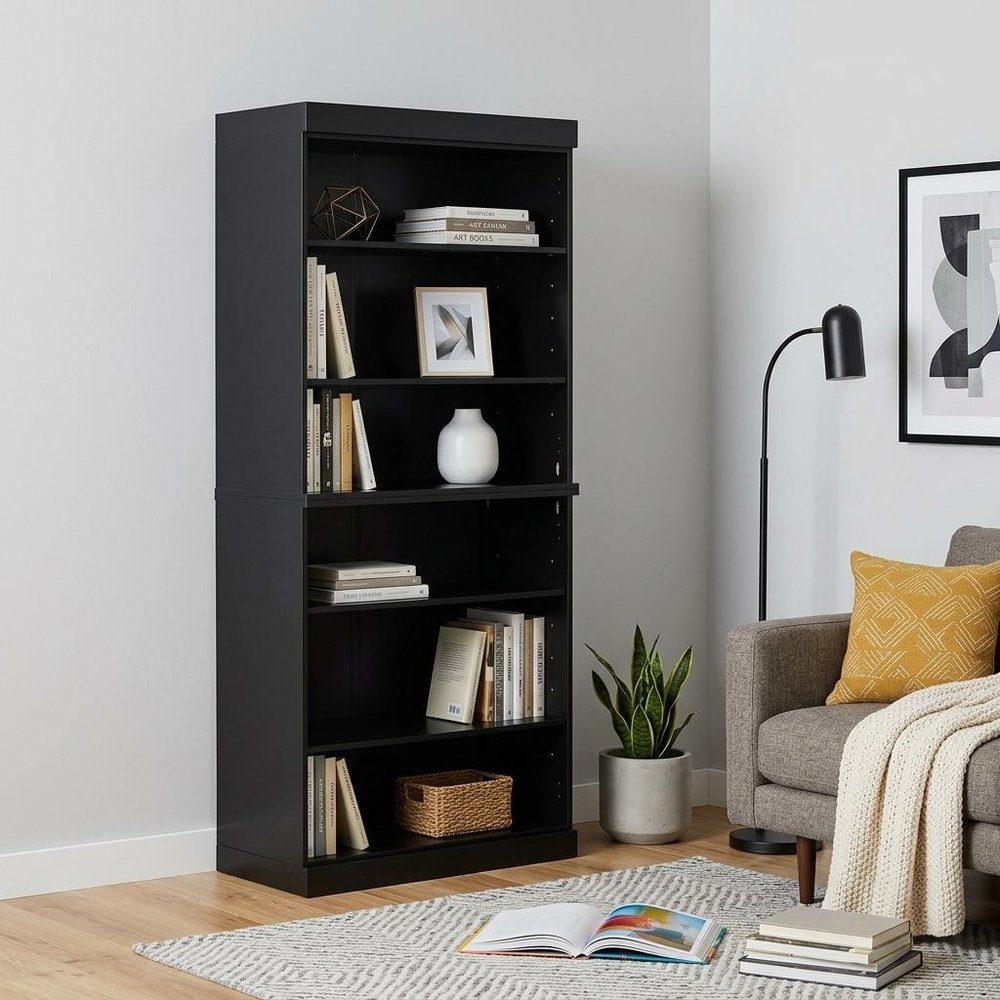 32" Adjustable Six Tier Library Bookcase