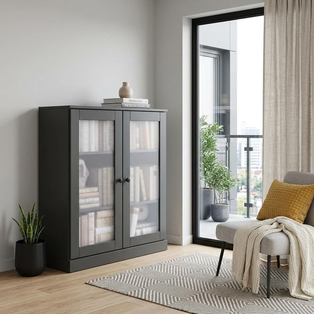 36" Contemporary Wood Three Tier Library Bookcase