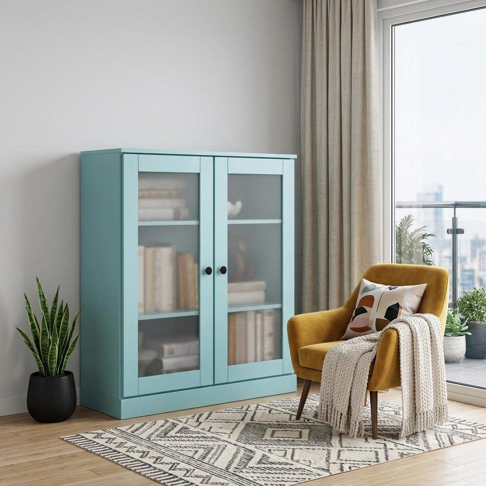 36" Contemporary Wood Three Tier Library Bookcase
