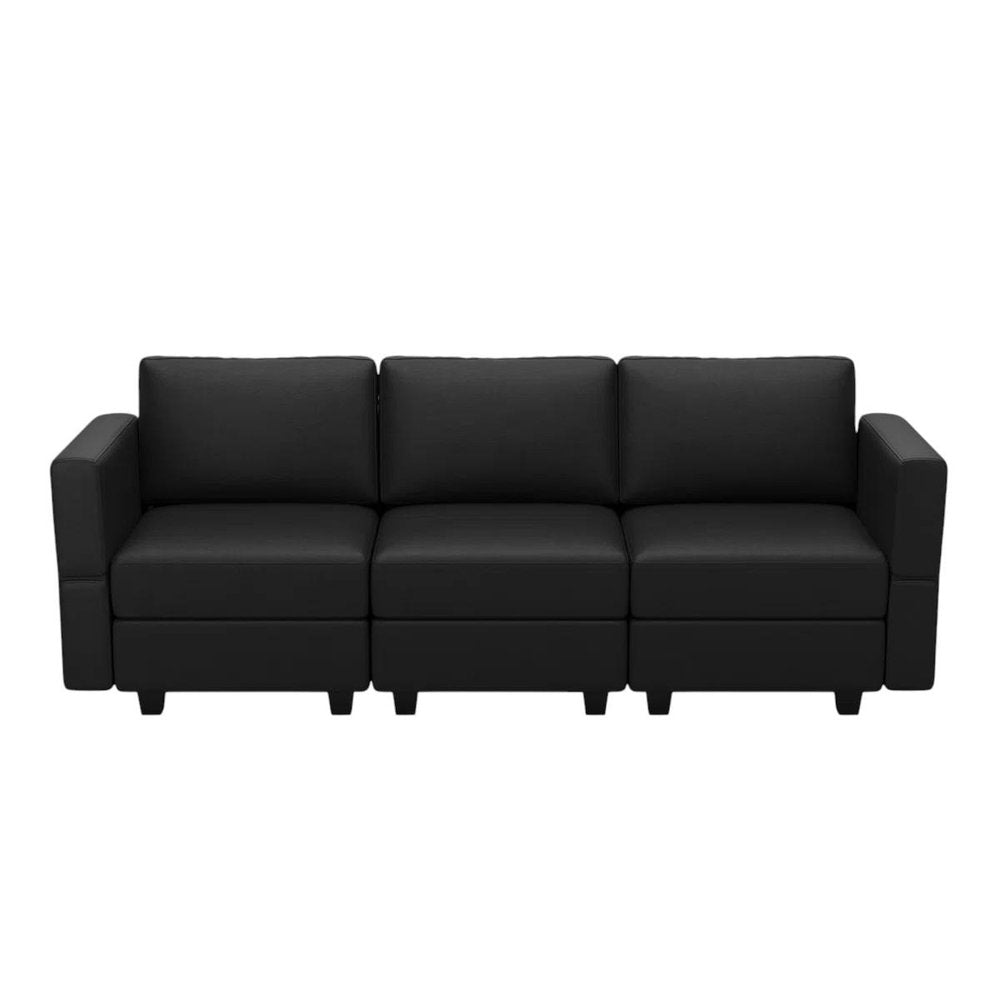 79" Faux Leather Modular Sofa with Storage