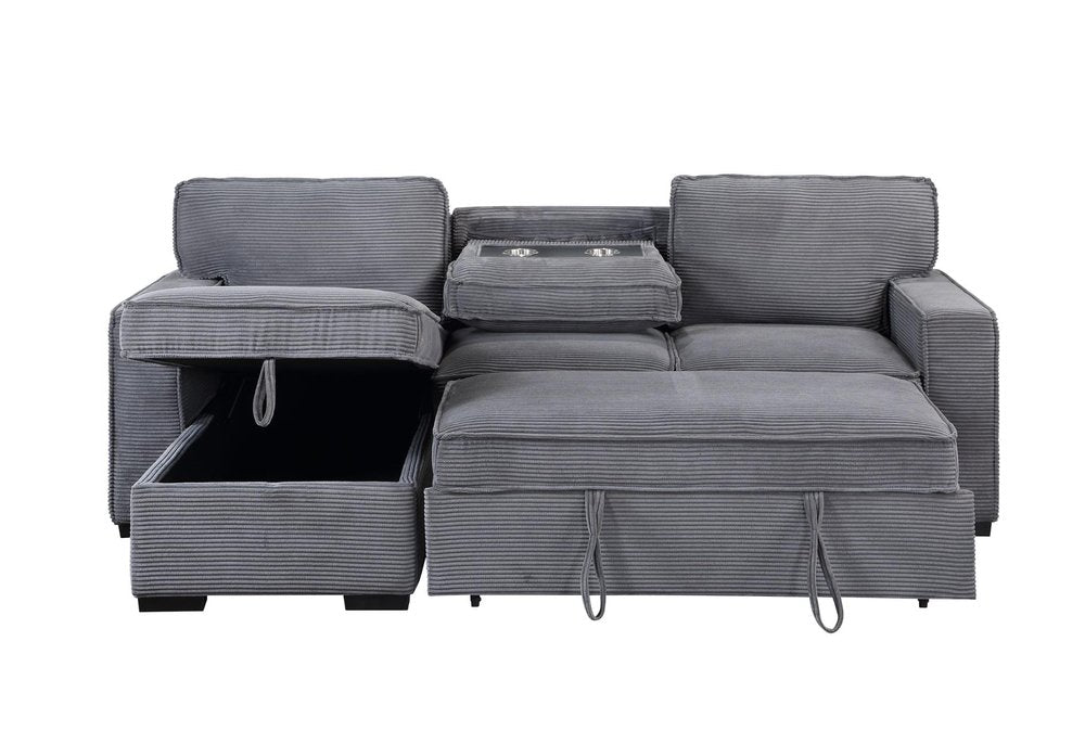 92" Light Gray Modular Sleeper Sofa