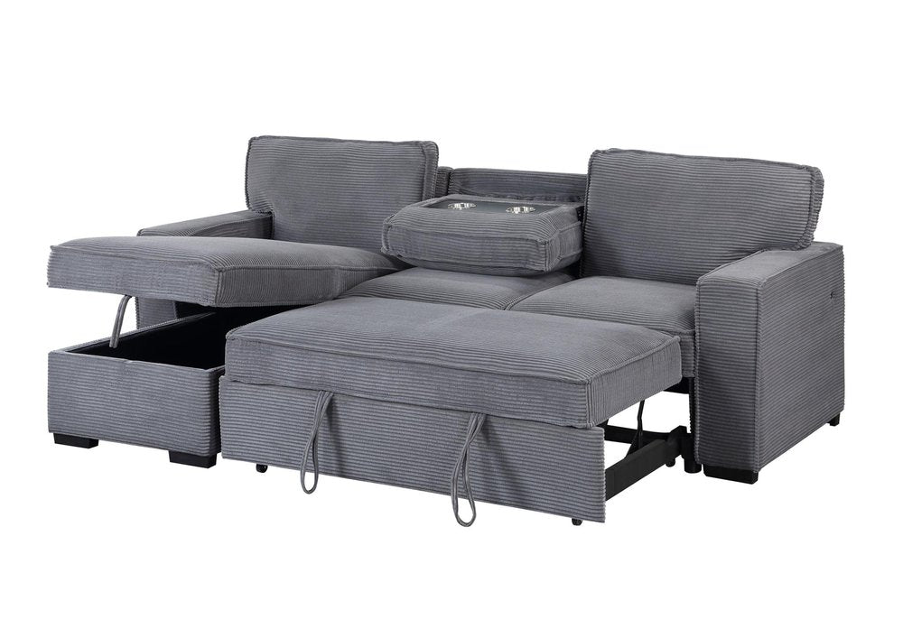 92" Light Gray Modular Sleeper Sofa