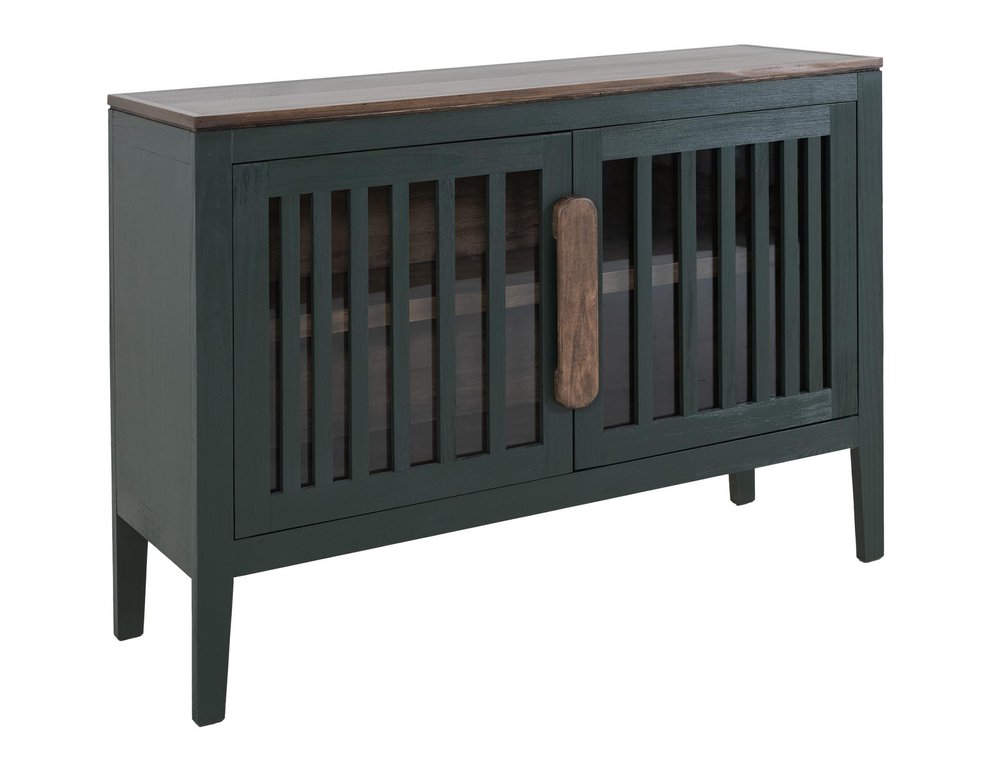 54" Distressed Fluted Wood Coastal Sideboard