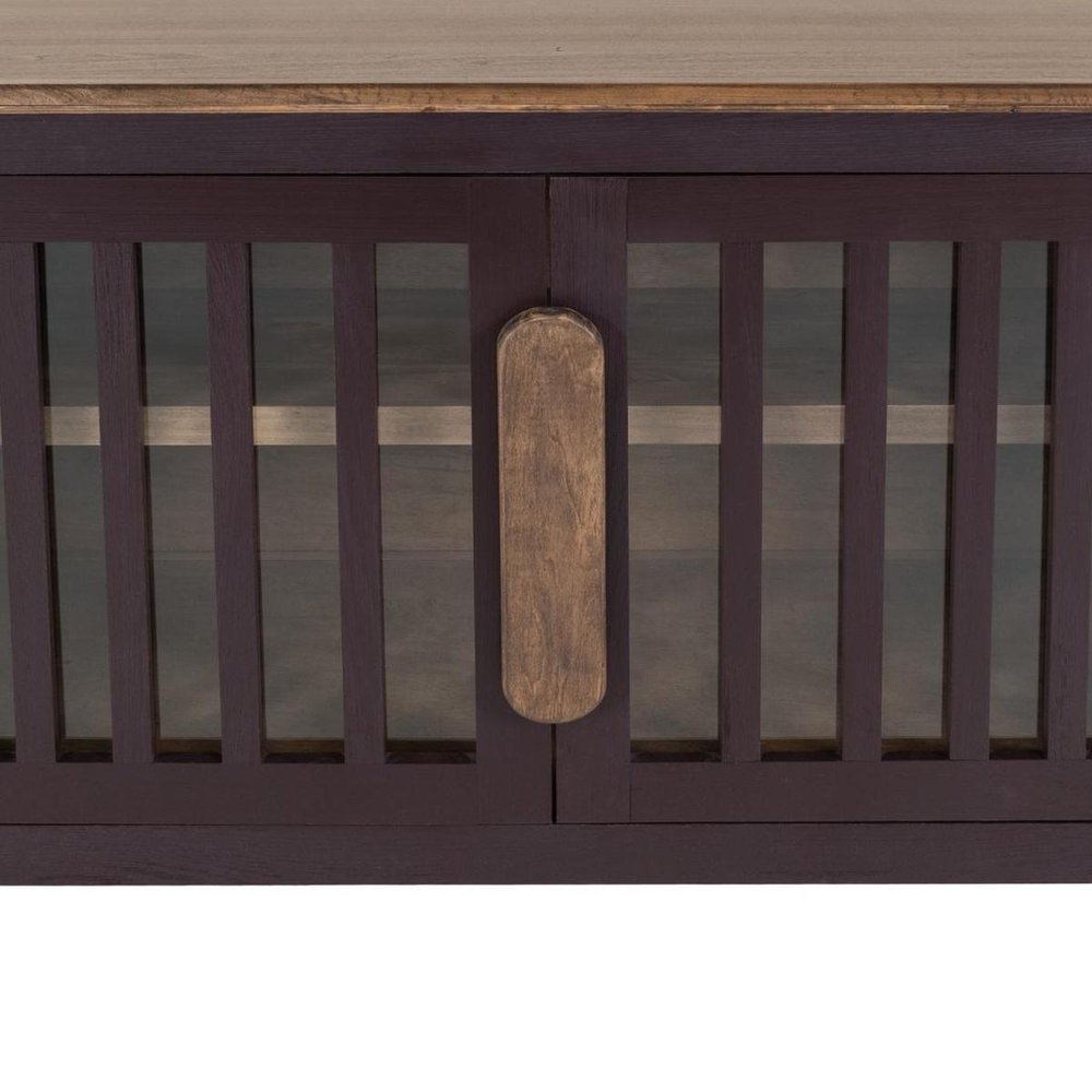 54" Distressed Fluted Wood Coastal Sideboard