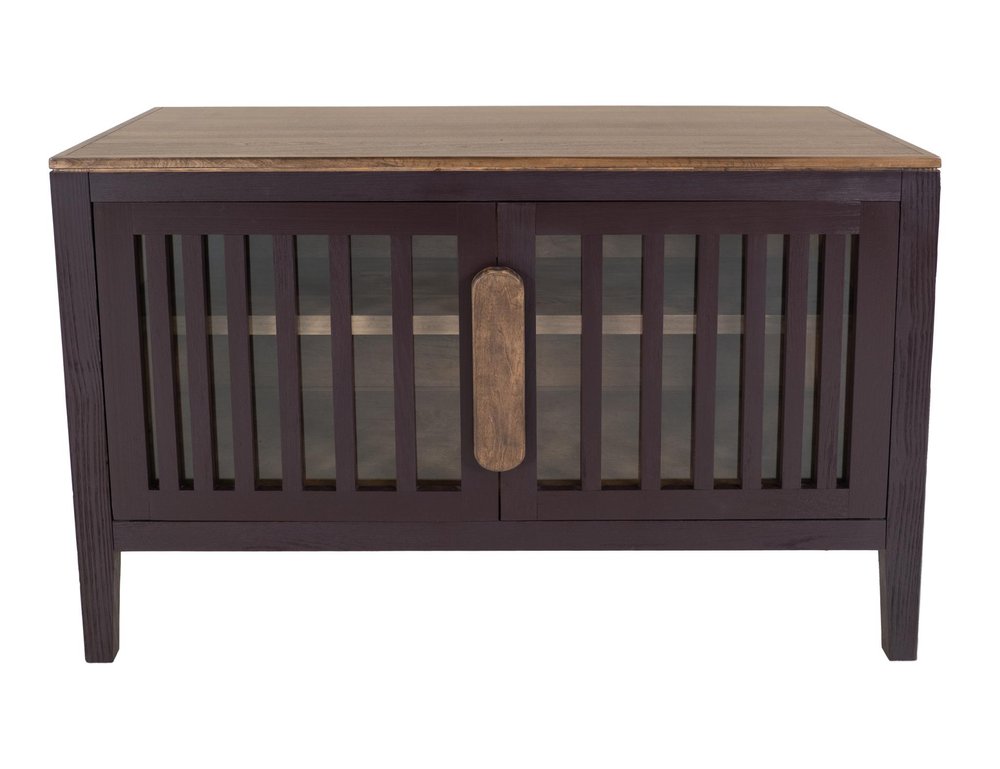 54" Distressed Fluted Wood Coastal Sideboard