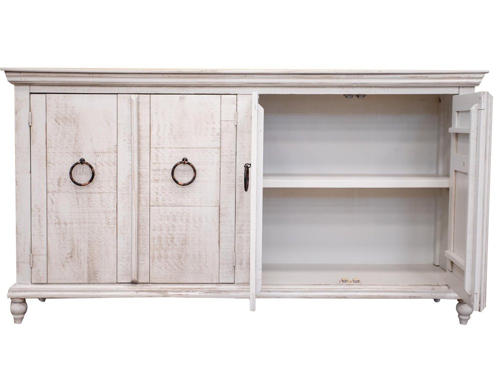 74" Distressed Wood Coastal Sideboard