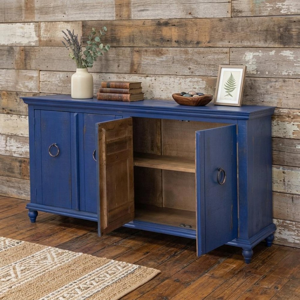 74" Distressed Wood Coastal Sideboard