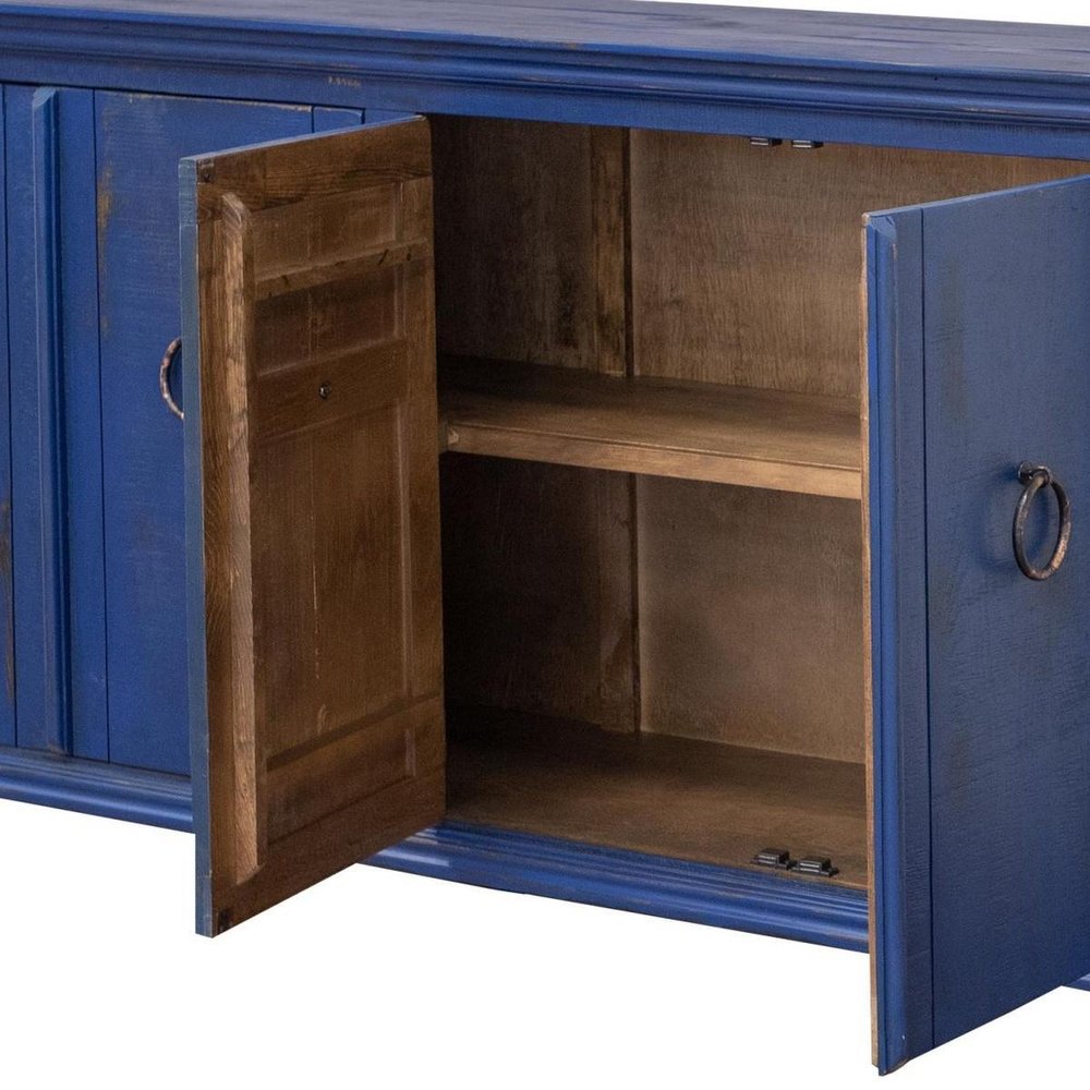 74" Distressed Wood Coastal Sideboard