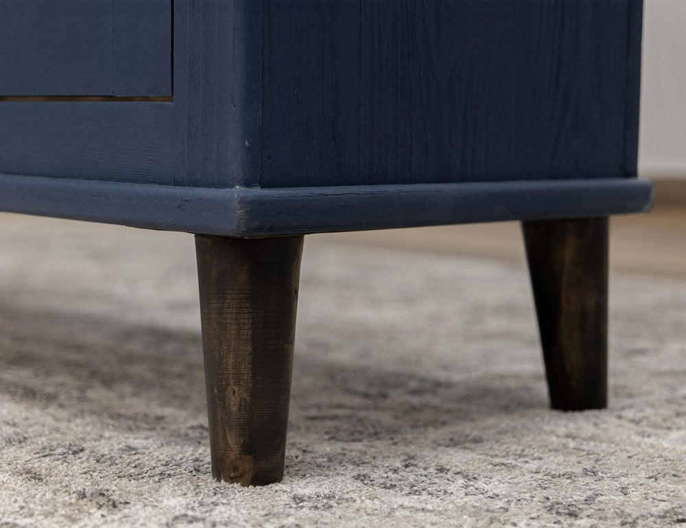 71" Distressed Wood Sideboard with Arched Glass Doors