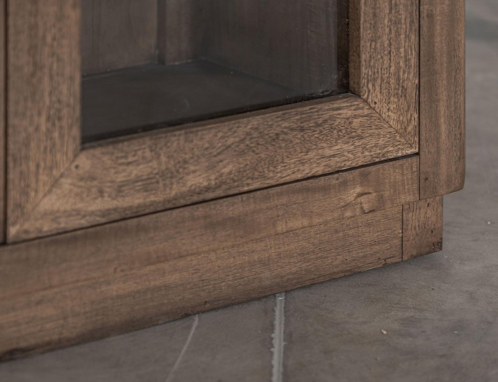 68" Brown Distressed Wood Sideboard with 4 Doors