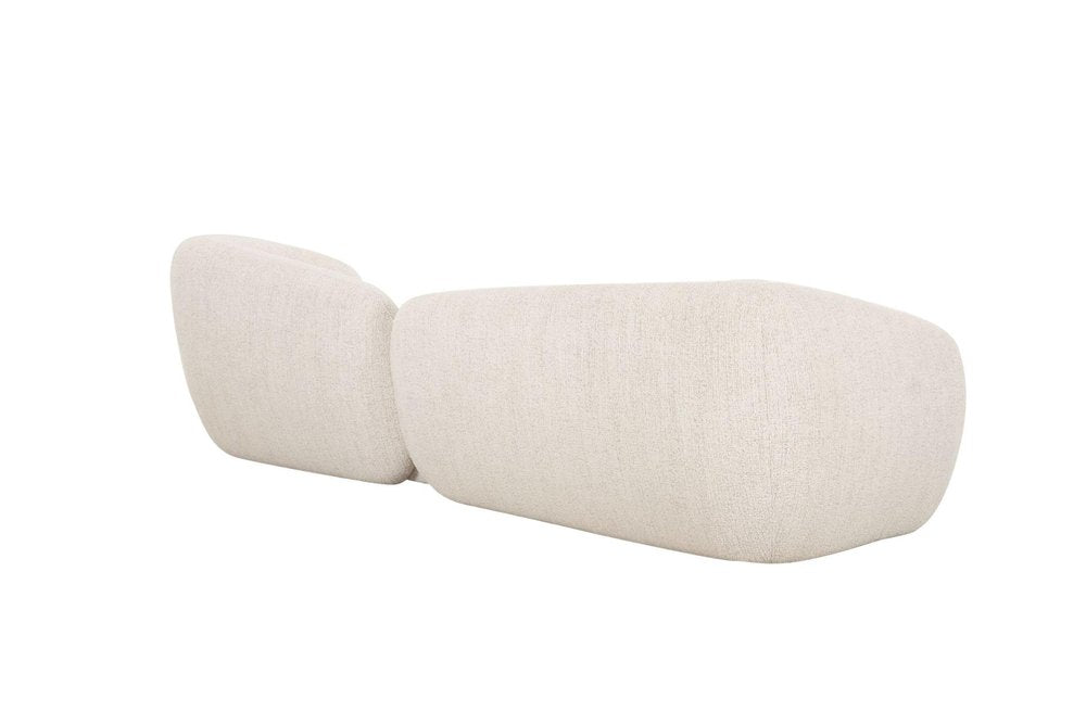98" Cream Curved Slant Back Sofa