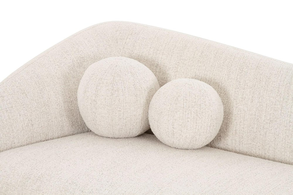 98" Cream Curved Slant Back Sofa