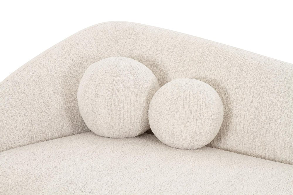 78" Cream Curved Slant Back Loveseat