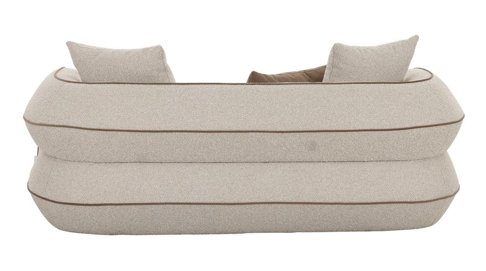 75" Beige Curved Foam Loveseat