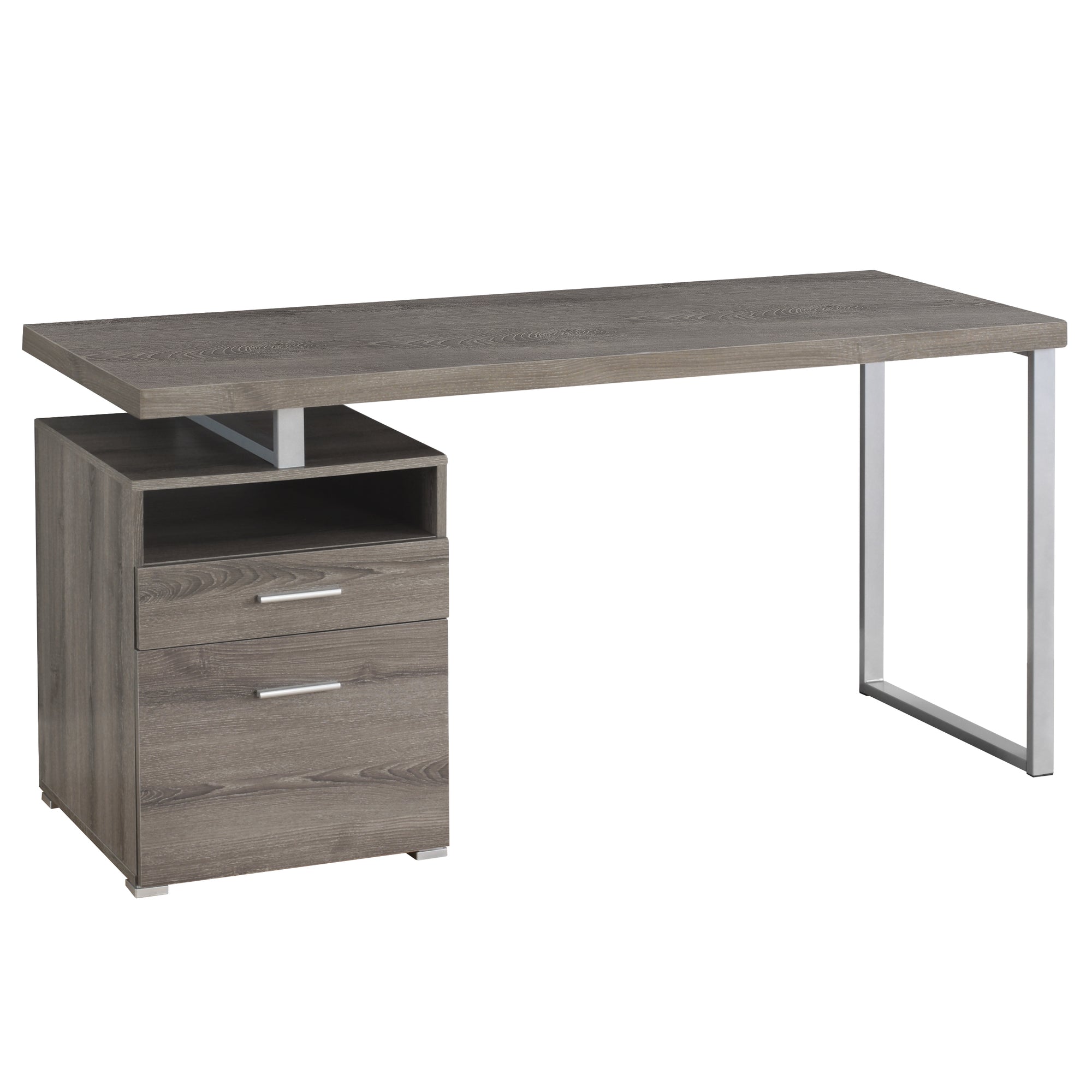 24" Taupe Rectangular Computer Desk With Two Drawers-0