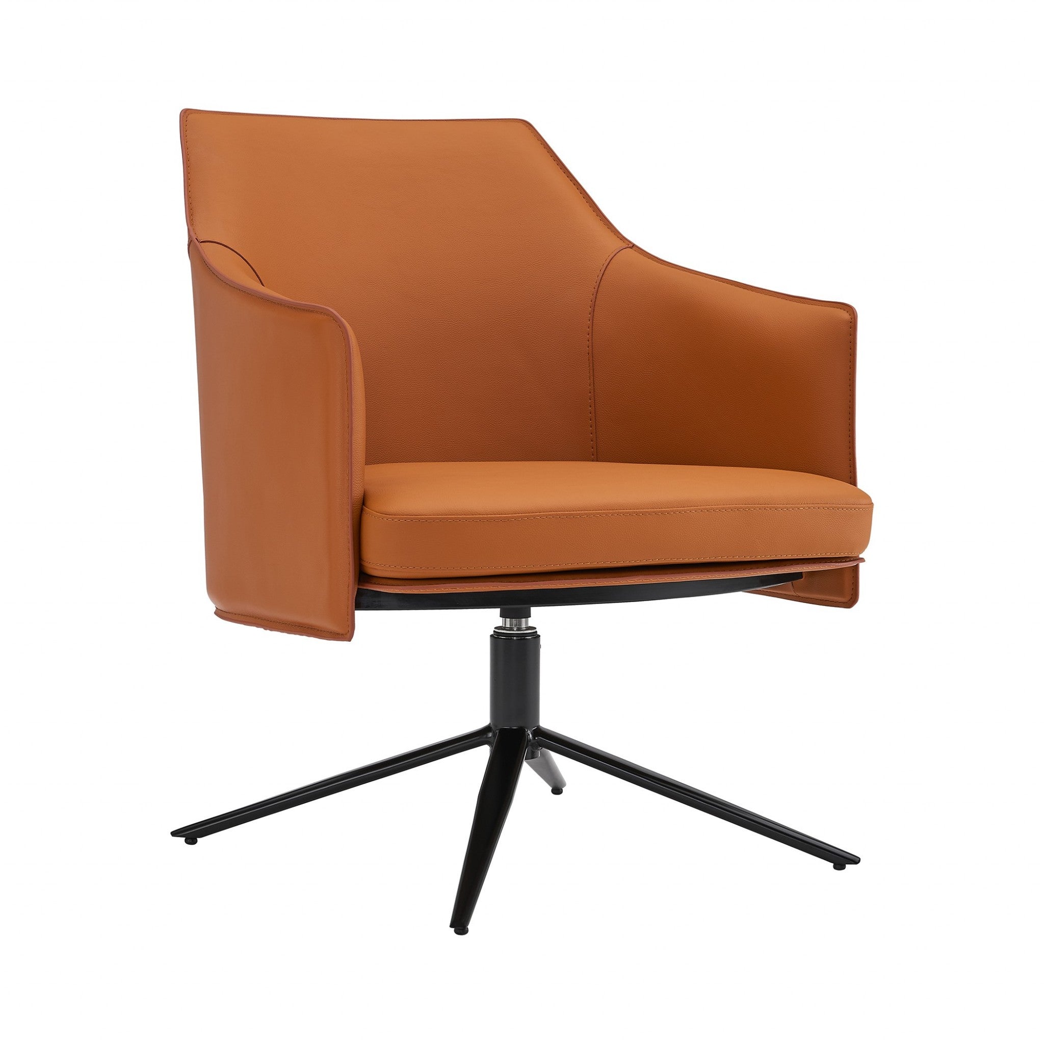 26" Faux Leather Spider Leg Swivel Chair